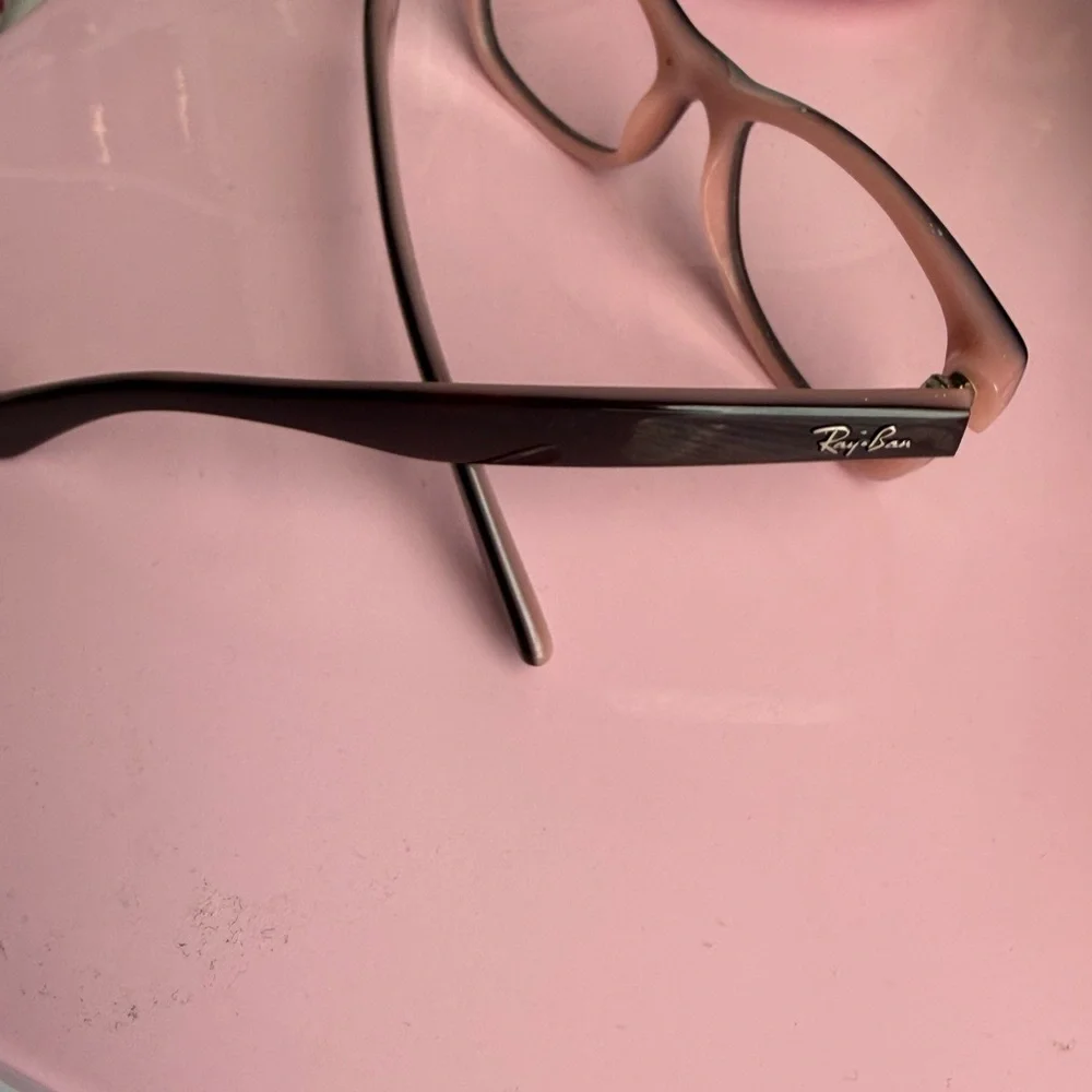 Ray-Ban pink and black Glasses with Red Case